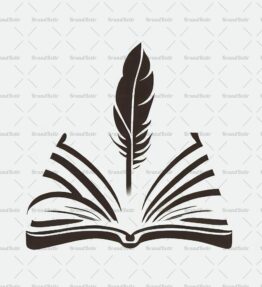 Offenes Buch und Feder